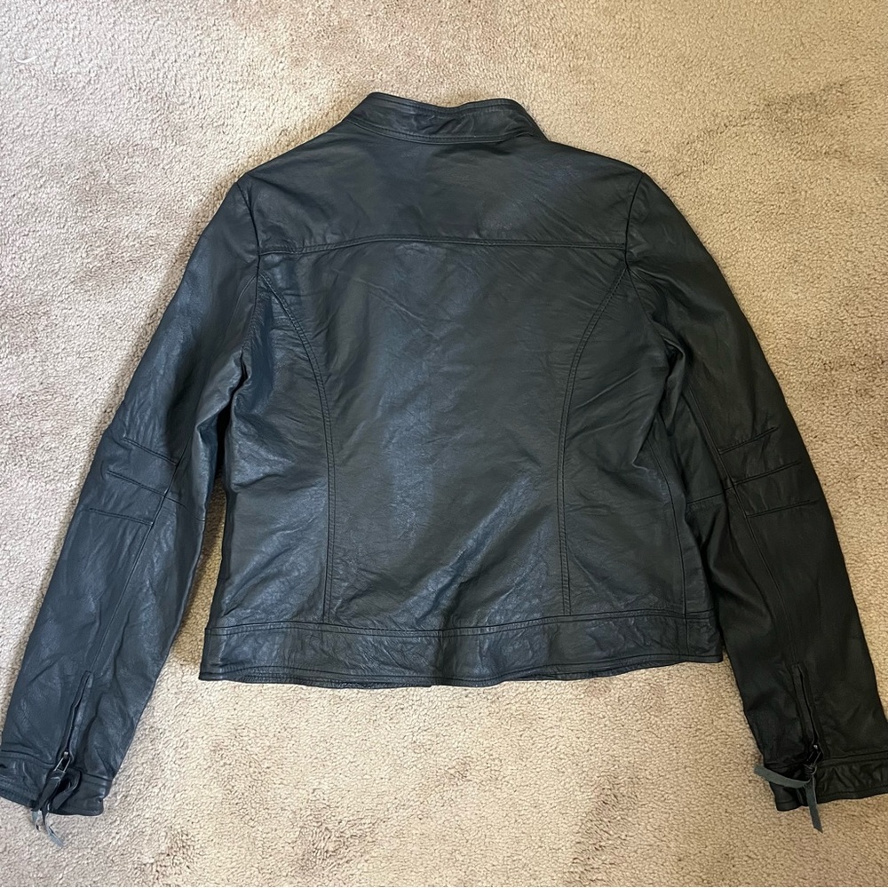 Leather Charcoal Gray Jacket Womens - Picture 8 of 13